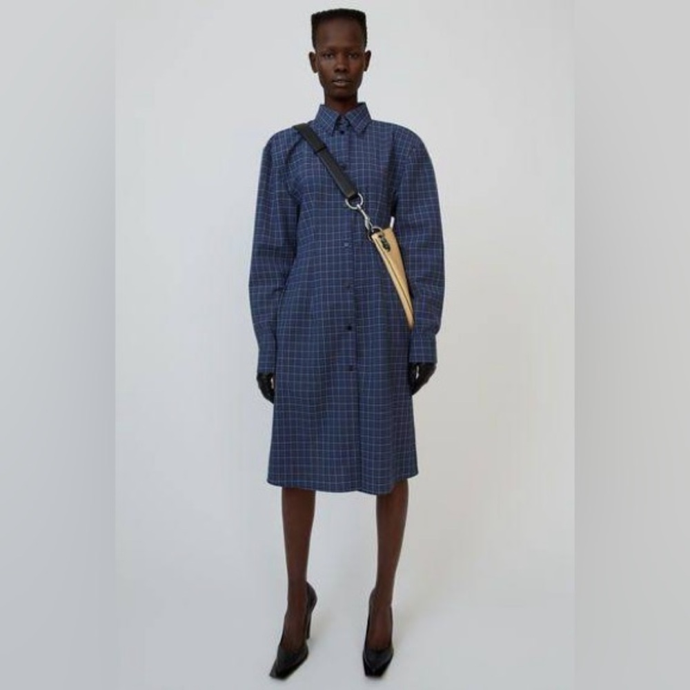 Acne Navy Checkered Dress